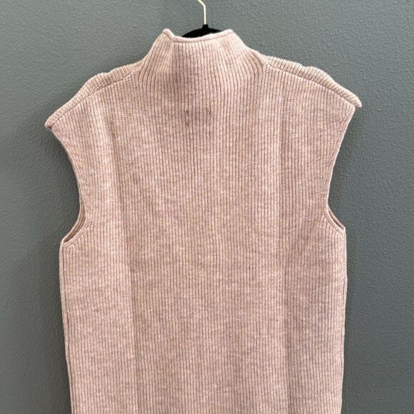 Stitches + Stripes 100% Mock Neck Sleeveless Ribbed Knit Dress Sz M - Picture 4 of 8